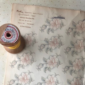 transferts de décalcomanies Matthey vintage, transferts floraux, Contessa, shabby chic, découpage, upcycle de meubles, années 1980
