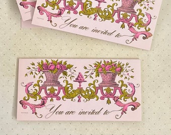 Invitation cards, Lilac Hedges, you are invited, Hinchman, Litchfield, CT, 1960s, vintage stationery