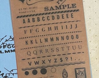 Vintage Prestype sample card, rub on decals, vintage typography, 1960s style