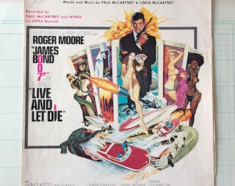 1973 Live and Let Die sheet music, James Bond collectible, vintage sheet music