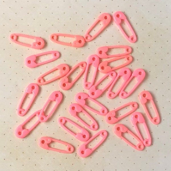 1980s plastic diaper pins, baby shower decor, cupcake toppers