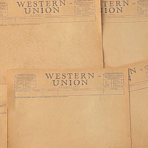 formulaires vierges de western union, années 1960, w p marshall president, journalisation indésirable