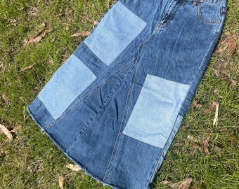 Überarbeiteter Patchwork Maxi Rock