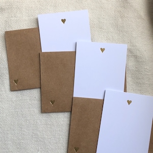Golden Heart Letterpress foil card love note in warm gold handset foiling set of 3 in two sizes! Wedding, Anniversary or Valentine messages