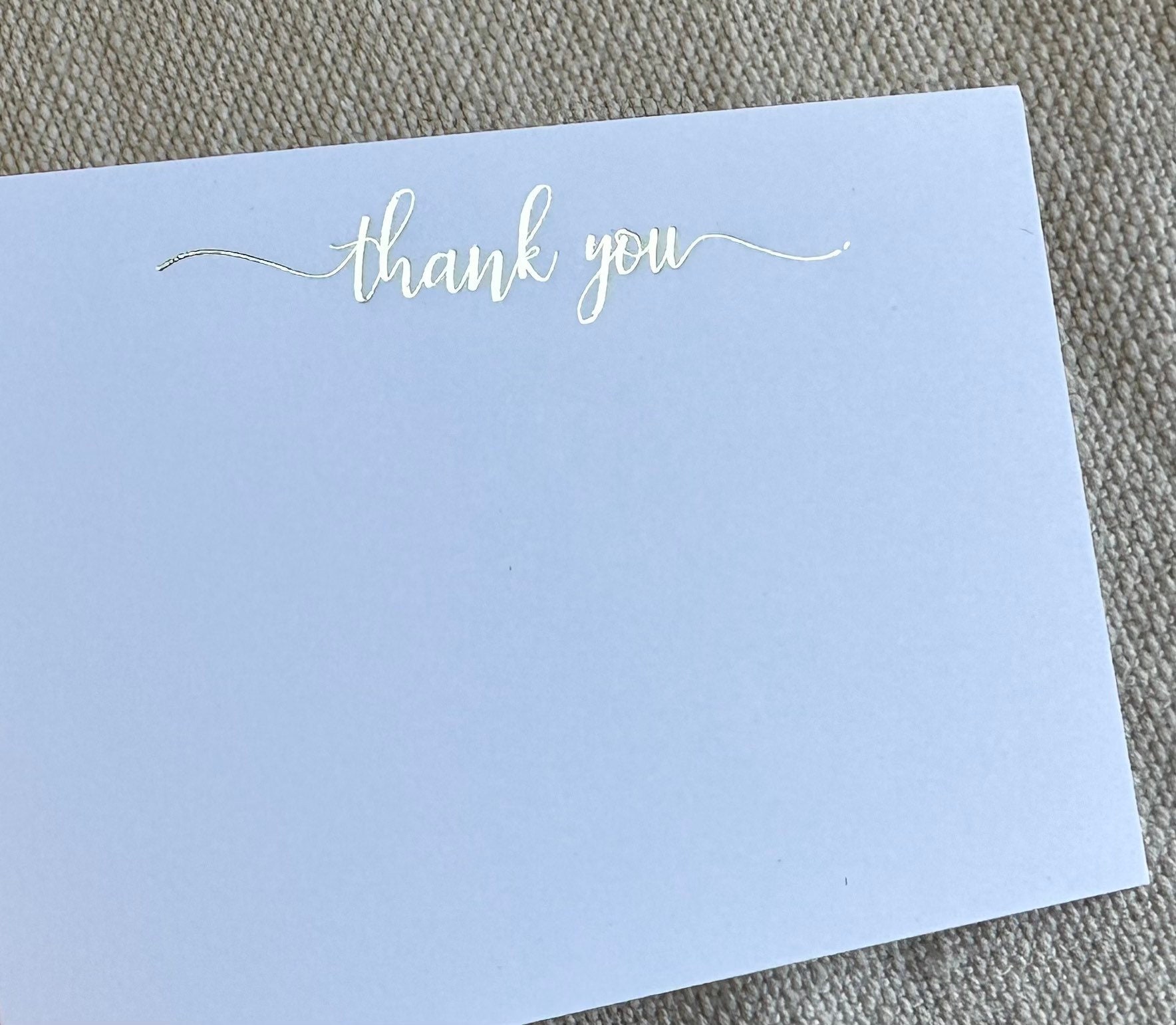 Thank You Glowing Script Cards in Holographic Silver, Disco or Gold ...