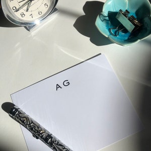 Personalized Monogram Initial Foil Flat Note Card Set of 10 in handset letterpress