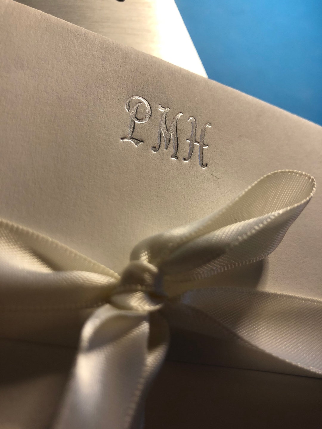 Personalized Monogram Foil Flat Note Card Set of 10 ~ Handset Foiled ...