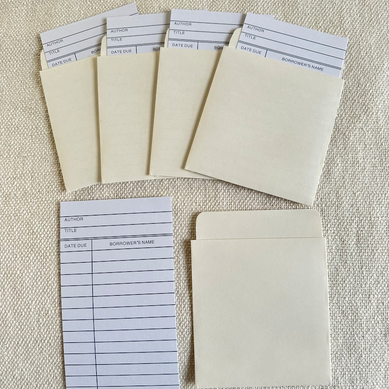 Blank Library Cards Etsy