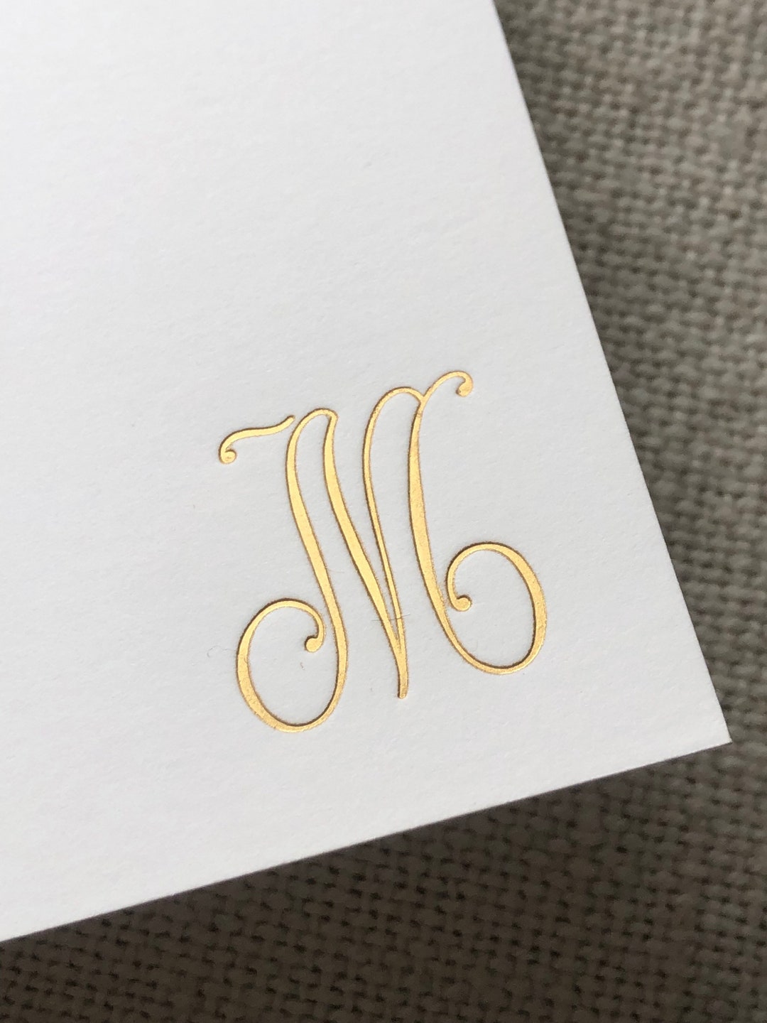 Elegant Script Initial Monogram Personalized on Blush Pink or Crane ...