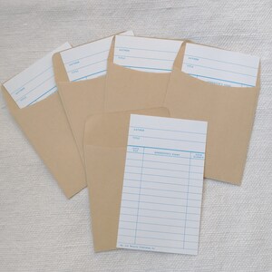 Library Card & Kraft Pocket Sets ~ personal library, wedding place cards, journals, any paper crafts you love! Choose green or white
