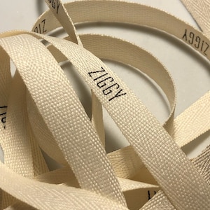 Customized Ribbon 2 yards of your personalized message or name on organic twill tape, a natural cotton ribbon!