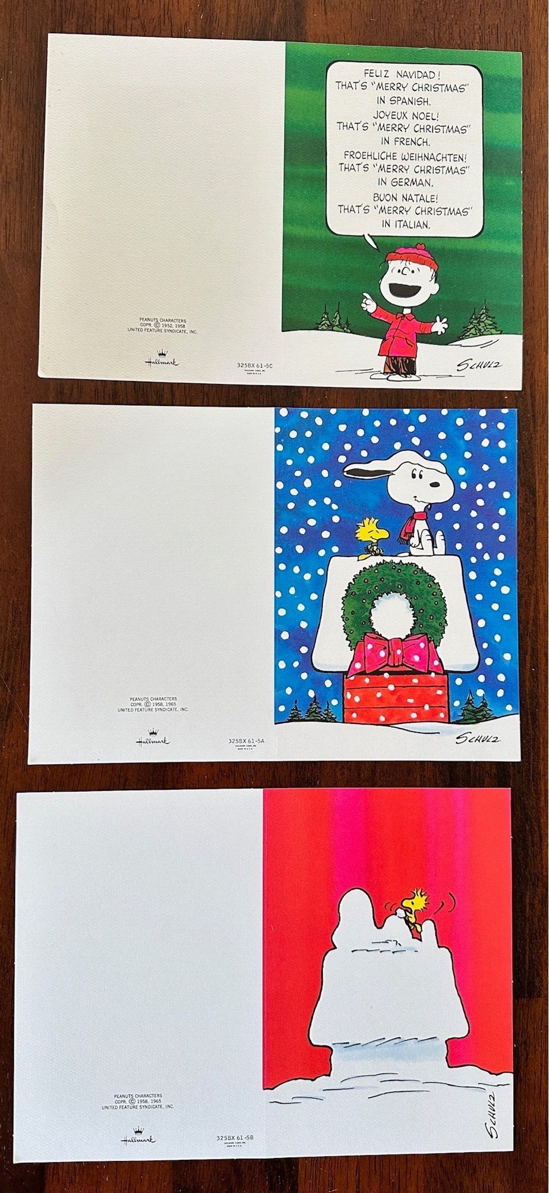 Vintage Snoopy Woodstock & Linus From Charlie Brown Holiday Etsy