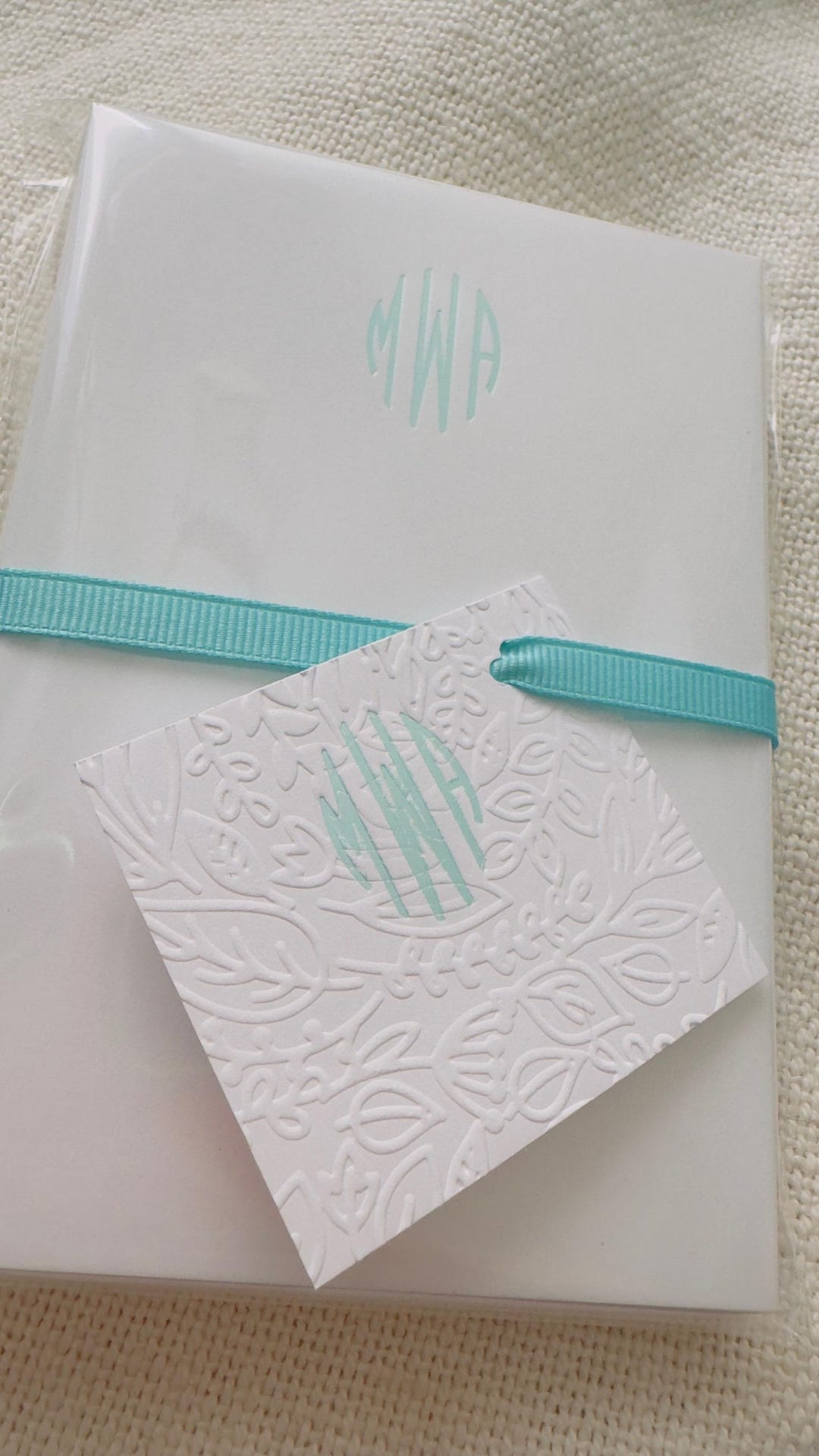 Personalized Oval Monogram in Foil Flat Note Card Set of 10 ~ Handset ...