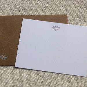 Shine Bright Diamond Letterpress foil card love note in holographic gold, opal or blue handset foiling for wedding, engagement, anniversary image 6