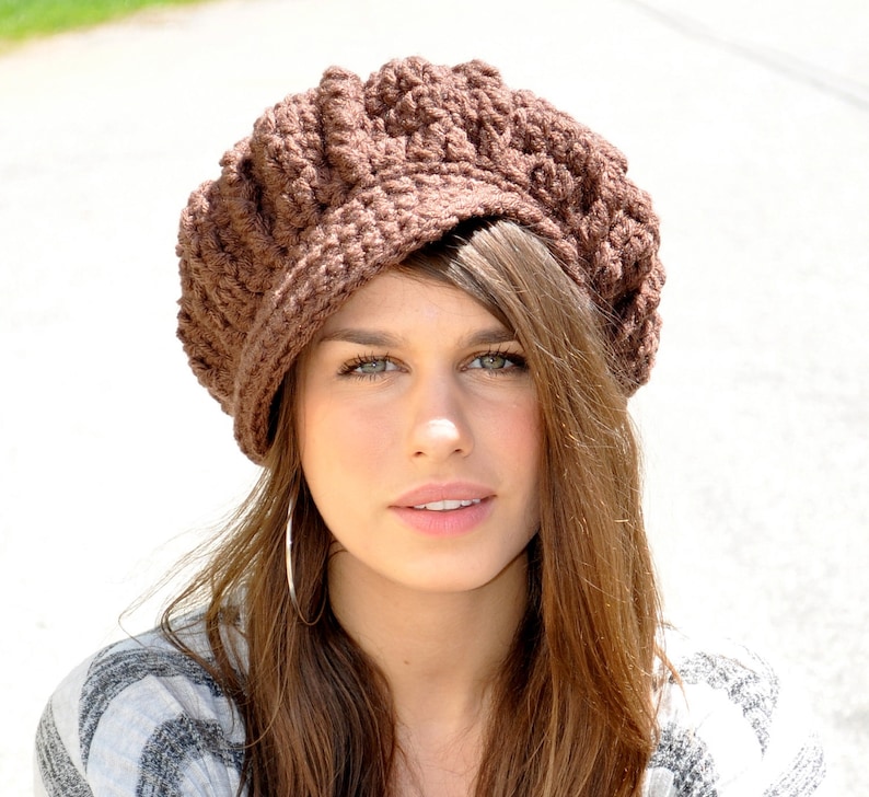 Brown Newsboy Hat Women's Winter Accessories Chocolate Etsy