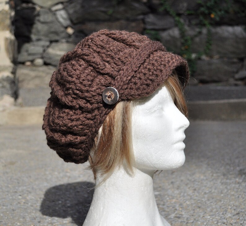 Brown Newsboy Hat Women's Winter Accessories Chocolate Etsy