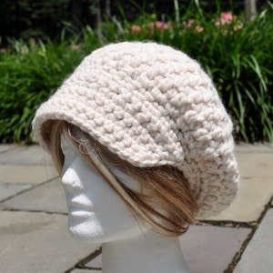 Pattern for my Crocheted Nubby Brimmed Newsboy Hat Crochet Newsboy Hat Pattern image 4