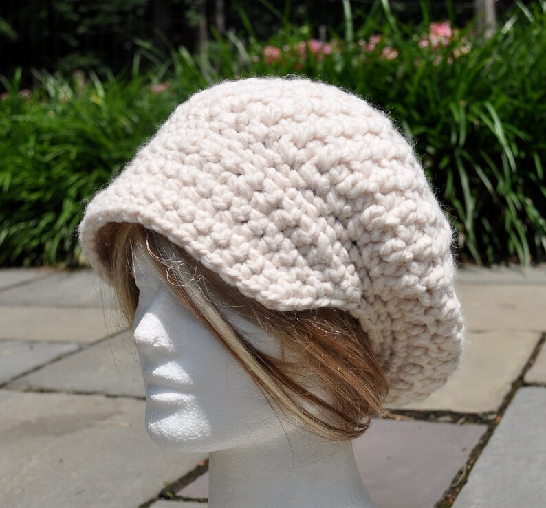 Pattern for my Crocheted Nubby Brimmed Newsboy Hat Crochet Newsboy Hat Pattern image 4