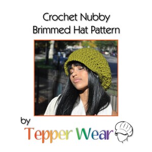 Pattern for my Crocheted Nubby Brimmed Newsboy Hat Crochet Newsboy Hat Pattern image 1