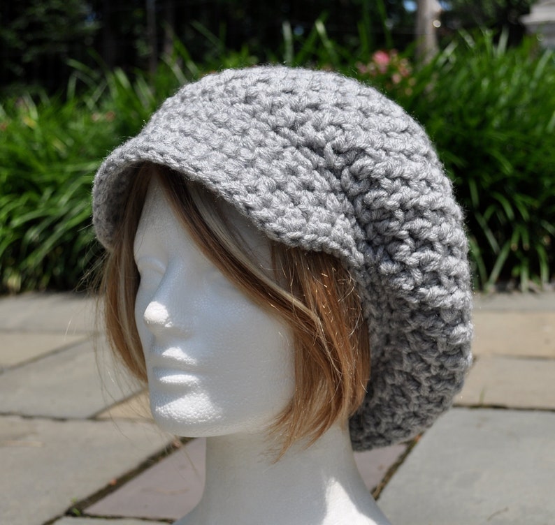 Pattern for my Crocheted Nubby Brimmed Newsboy Hat Crochet Newsboy Hat Pattern image 5