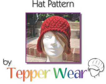 Crochet Earflap Hat Pattern - Crochet hat pattern for Womens Earflap Hat - Instant Download