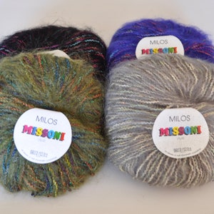 Filatura Di Crosa Missoni Milos Yarn - Mohair Viscose - Worsted Weight - Novelty yarn - Various colorways