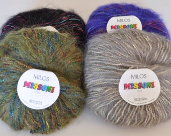 Filatura Di Crosa Missoni Milos Yarn - Mohair Viscose - Worsted Weight - Novelty yarn - Various colorways