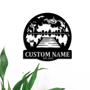 Custom Lake House Metal Sign, Custom Lake House Name Sign, Forest Lake Sign, Lake House Decor, Outdoor Sign, Front Porch Decor, Camping Sign