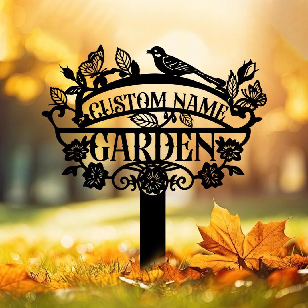 Personalized Metal Garden Sign, Flower Sign With Stakes, Custom Garden ...