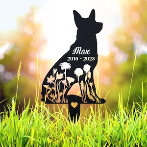Personalized Dog Memorial Stake, German Shepherd Sign,Dog Loss,Metal Stake,German Shepherd,Sympathy Sign,Pet Grave Marker, Remembrance Stake
