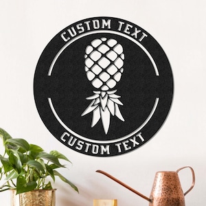 Personalized Pineapple Welcome Metal Sign Wall Art, Welcome New Home Decor, New house Gift, Housewarming Gift Porch Decor Patio Decoration
