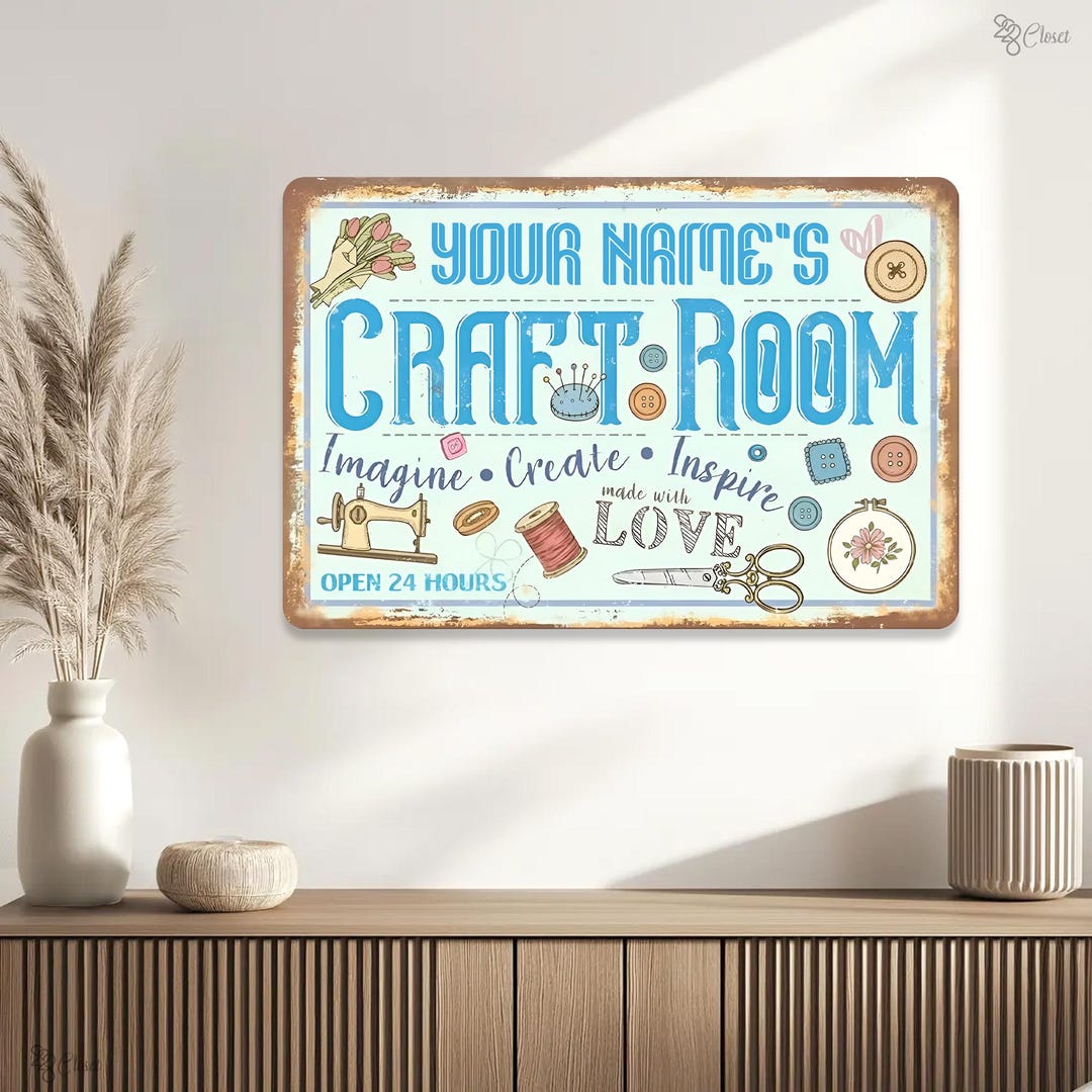 Personalized Craft Room Sign, Craft Room Decor, Sewing Room Sign Gift ...