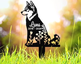 Personalized Siberian Husky Memorial Stake, Dog Memorial, Siberian Huskie, Sympathy Sign, Pet Grave Marker, Remembrance Stake, Sympathy Gift