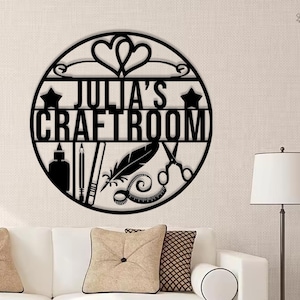 Personalized Sewing Room Sign, Custom Craft Room Metal Sign, Sewing Craft Room, Mother's day gift, Creative Room Sign, Home Craft Room Sign