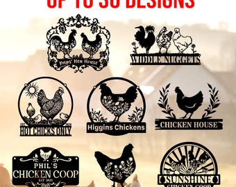 Personalized Chicken Coop Metal Sign, Farmhouse Chicken Decor, Gift for mom, Farmhouse Gift, Backyard Chicken Coop Sign, Outdoor Farm Decor