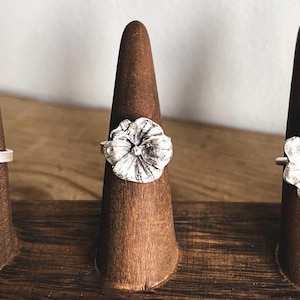 Handmade Sterling Silver Flower Ring: Botanical Statement Jewelry
