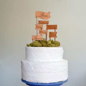 Love is Patient, Love is Kind Keepsake Wooden Cake Topper