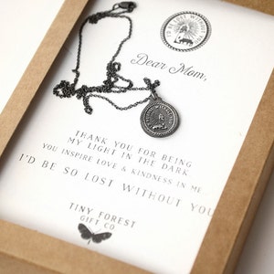 Mothers Necklace: Dear Mom, I'd be lost Without You- Text and Lighthouse on Inspirational Gift Card  Great for Mother's Day!