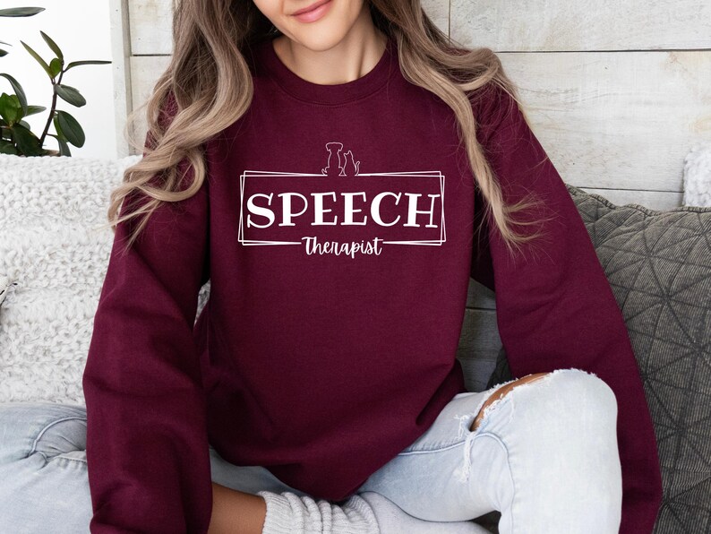 Speech Therapy Dog Mom Sweatshirt Speech Language Pathologist