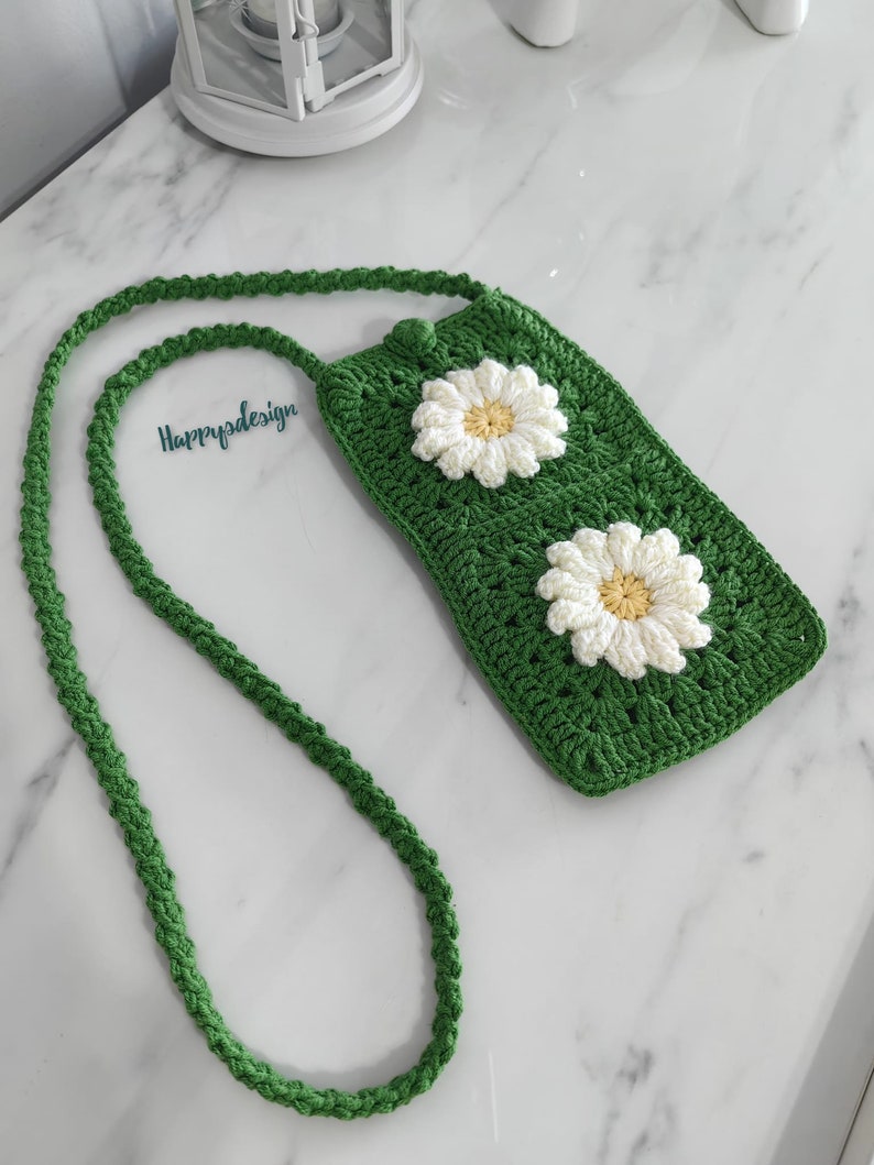 Crochet Mobile Phone Bag, Crossbody Bag, Phone Bag, Bags for Phones, Gifts zdjęcie 8