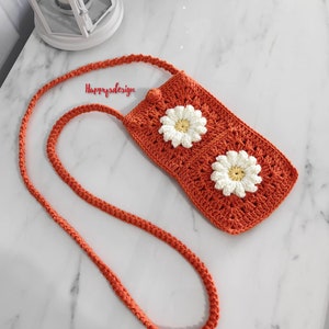 Crochet Mobile Phone Bag, Crossbody Bag, Phone Bag, Bags for Phones, Gifts image 5