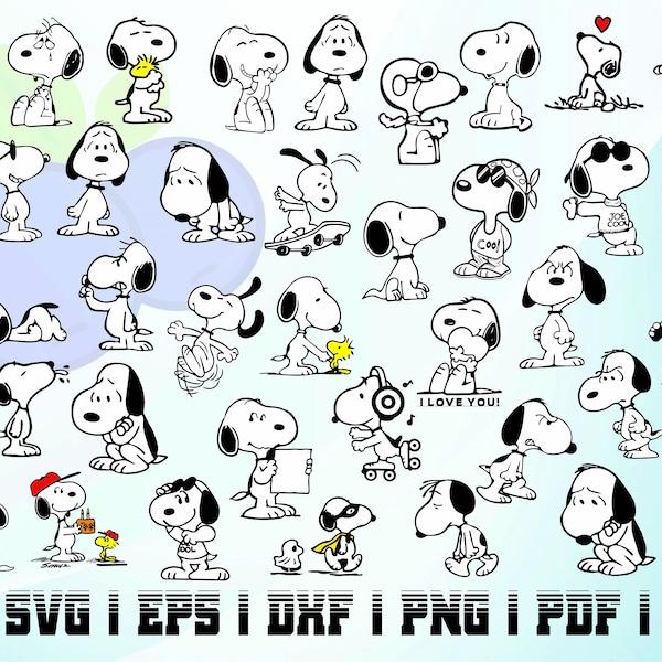 snoopy dog cricut svg bundle instant download