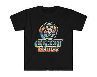 EPCOT Center Rainbow Stripe Logo Unisex Softstyle T-Shirt