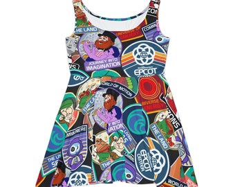 EPCOT Center Badges Women's Skater Dress (AOP)