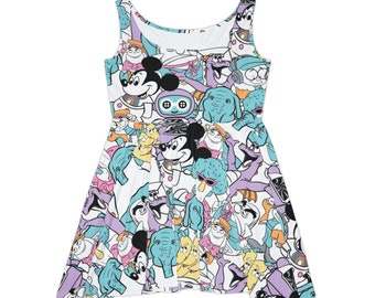 EPCOT Center Pastel Pattern Women's Skater Dress (AOP)