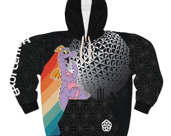 Figment Spaceship Earth Rainbow AOP Unisex Pullover Hoodie