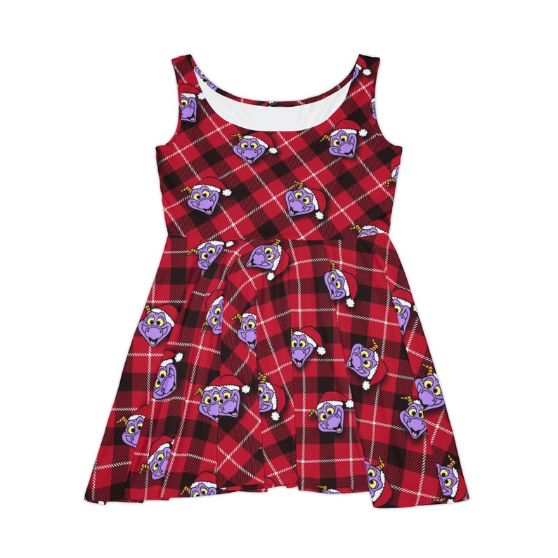 Santa Figment Plaid Women's Skater Dress AOP image 1