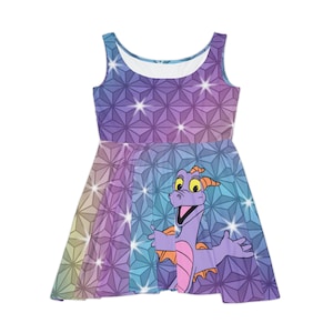 Epcot Figment Beacon of Magic Women's Skater Dress (AOP)