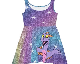 Epcot Figment Beacon of Magic Women's Skater Dress (AOP)