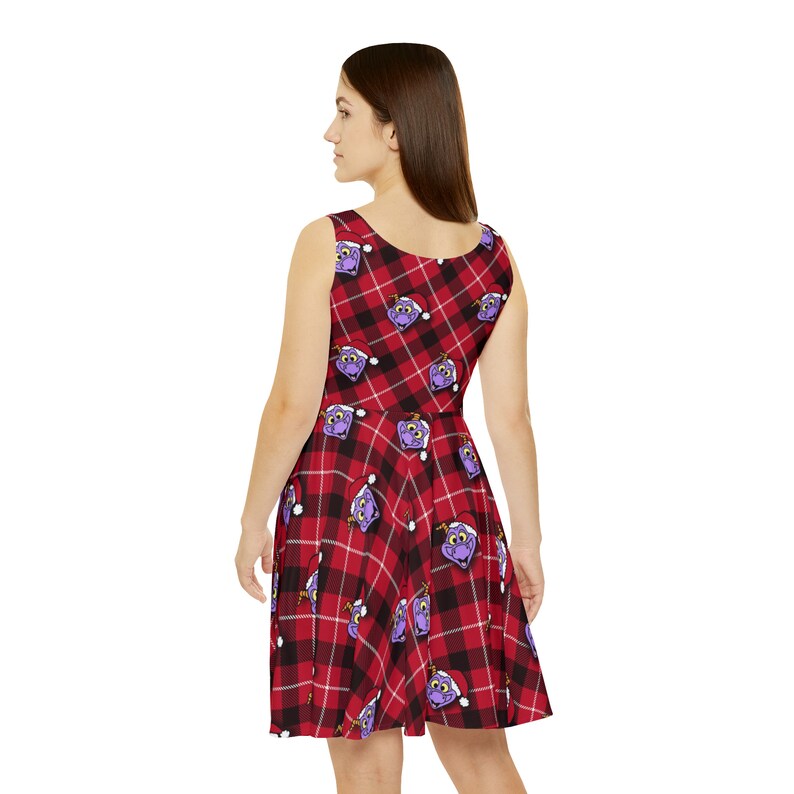 Santa Figment Plaid Women's Skater Dress AOP image 4